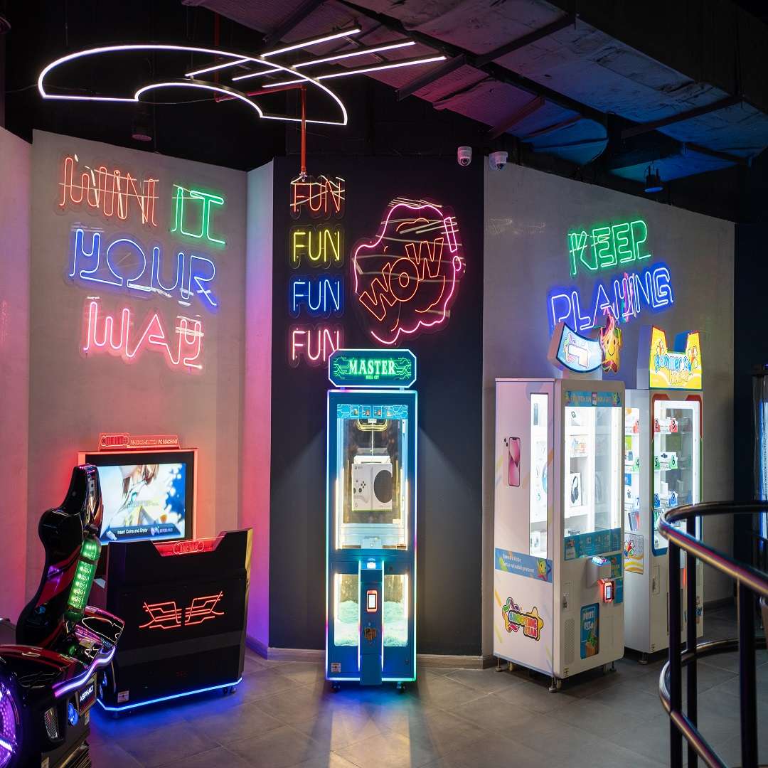 Interior fit out of lanes and games at mercato mall